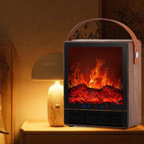 Electric Fireplace Heater with 3D Flame Overheating Protection Decoration for Indoor Tabletop Home Bedroom Living Room
