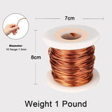 99.9% Dead Soft Copper Wire, Electroculture Copper Gardening Antenna, 16 Gauge/ 1.3 Mm Diameter,127 Feet / 39M, 1 Pound Spool