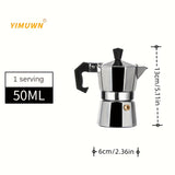 1pc Italian Style Stovetop Espresso Maker - Aluminum Moka Pot for Strong and Flavored Coffee - Easy to Operate and Clean