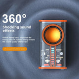 NEW K07 Transparent Bluetooth 5.0 Wireless Small Steel Cannon RGB Lighting Rhythm TWS Subwoofer Mini Creative Speaker