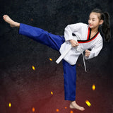White Taekwondo Long Sleeves Martial Arts Karate Jujitsu Gym Training Uniforms with Belt for Children Adults Unisex