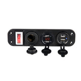 Pre-wired Dual USB Charger Waterproof Switch 4.2A LED Voltmeter Cigarette Lighter Socket for Marine Boat Car RV Vehicle Truck