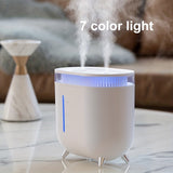 1pc 2L 3600mAh Large Capacity Ultrasonic Humidifier with Double Nozzle and Essential Oil Diffuser