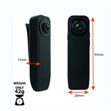1080P Mini Body with Audio Clip-on Recorder Wide Angle Video Camera Built-in Battery Night Vision Motion Detection