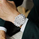 Luxury Watch for Men Stainless Steel Strap Iced Out Diamond Roman Dial Quartz Wristwatch Waterproof 30M Relogio Masculino Gifts