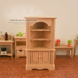 1/12 Scale Dolls House Miniature Furniture Wooden Triangular Cabinet Storage For Dollhouse Decorate Accessories