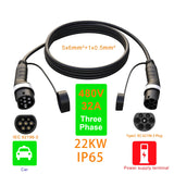 Electric Vehicle Adapter Type2 Female To Male Plug 250V/480V 16A/32A Ev Car Charging Converter Cable