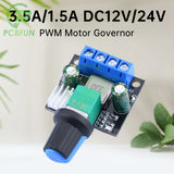 3.5A/1.5A DC12V/24V PWM Speed Controller Dimmer For Brush Brushless Motor LED Light Strip