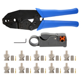 1Set Coax Rf/Bnc Tools for Rg58 Rg59 / Rg6 with 10Pcs Bnc Plug Crimp Connector Set