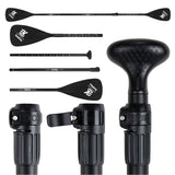 Single Double Ended Paddles Aluminum Alloy 3-Piece Adjustable Kayak Dual-Purpose Detachable SUP Paddle for Canoe Kayaking