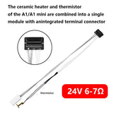 Ceramic Heater and Thermistor for Bambu lab A1/A1 mini 3D Printers Accessories With Integrated Terminal Connector 24V 80W