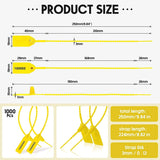1000 Pcs Plastic Tamper Seals Fire Extinguisher Tags Security Tags Seals (Yellow)