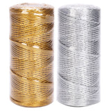 2PCS 1.5Mm And Sier Tag 16 Strands Flat Hollow Gold Wire Non-Stretch Gift Packaging Line