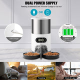 Voice Recorder Control 4.5L Cat Dog Food Automatic Dispenser Stainless Steel Bowl Recording Timing Feeding Smart Pet Feeder