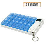 28 Grid Weekly 7 Days Portable Electronic Box Plastic Holder Pill Cases Separable combination 4 groups of reminder
