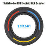 9.5x2.5-6.1 Electric Replacement for NIU Eectric Kick Scooter Flick Color Solid Shock-absorption Rubber Tire