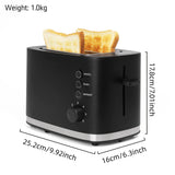 1pc Bread Toaster 2 Slice Toaster, 3.81cm Extra Wide Slots Black Toaster With Reheat, Bagel, Defrost, Cancel Function