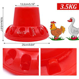 1.5kg/2.5kg/3.5kg Automatic Chicken Feeder Bucket Quail Pigeon Feeder Chicken Feeding Bucket Poultry Animal Feeding Tools 1Pc