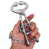 1 Pcs Farm Cattle Livestock Tool Stainless Steel Cow Nose Ring Pliers Bull Cattle Bovine With Chain Cow Nose Fixed Pulling Tool