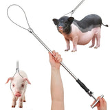 1 Pcs Stainless Steel Wire Catching Pig Lasso Baoding Pig Head Grab Pig Device Pig Equipment Convenient Safety Copper Handle