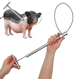 1 Pcs Stainless Steel Wire Catching Pig Lasso Baoding Pig Head Grab Pig Device Pig Equipment Convenient Safety Copper Handle