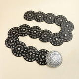 1 Piece Fitted With Hollow Retro Wide Belt Round Iron Sheet Baroco Style