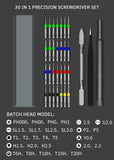 1 Set 30 in 1 Multifunctional Screwdriver Set Home Laptop Mobile Phone Repair Strong Magnetic Screwdriver Tool