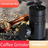 1 Set of One-Piece Design, 50MM-5-Ply Flat Plate Manual Spice Grinder With Storage Gar, Chamfered Aluminum Alloy Grinder