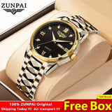 100%Original ZUNPAI Watch For Men Waterproof Stainless Steel Fashion Luxury Men Watches Waterproof Luminous Quartz WristWatch