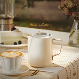 1pc 350ml Milk Frothing Pitcher, Stainless Steel Espresso Steaming Pitchers, Coffee Milk Frother Jug For Espresso Machines Cappuccino Latte Art, Pour Cup, Halloween Christmas