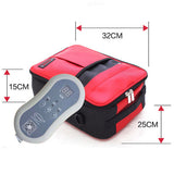 Abdominal dialysate heating package incubator for household/vehicle plug-in peritoneal dialysis supplies