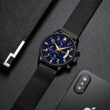 Simple Fashion Waterproof Men's Steel Strap Watch