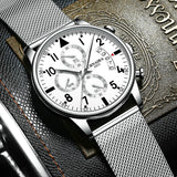 Simple Fashion Waterproof Men's Steel Strap Watch
