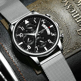 Simple Fashion Waterproof Men's Steel Strap Watch