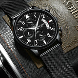 Simple Fashion Waterproof Men's Steel Strap Watch