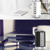 65W USB Fast Charger HUB Quick Charge QC3.0 Multi 6 Port USB Type C PD Charger Charging Station US Plug