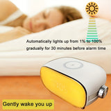 1pc Sunrise Wake Up Light Alarm Clock, BT Speaker FM Radio White Noise Sleep Sound Machine Sunset Sleep Lamp With Bedside Night Light Desk Clock, Thanksgiving Christmas Gifts, Ideal For Adults,Heavy Sleepers, With 15W Wireless Charger