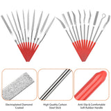 Pack of 20 Needle Set, Mini Diamond Jewellery Hand Files Tooth File Tool Set