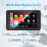 Audio System 8 Inch Waterproof Ipx6 Multimedia Player Wireless Carplay Android Auto Perfect for Marine Atv Boat Golf Cart