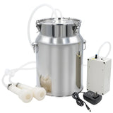 10L Electric Goat Milking Machine 220V Cattle Milking Machine Stainless Steel Milker Bucket Vacuum Pump