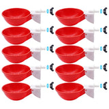 10Pcs Chicken Automatic Large Drinking Bowls Poultry Water Chicken Drinker Red Cups For Bird Poultry Water Drinking Fountain