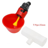 10Pcs Chicken Quail Drinker Bowl Automatic Feeding Water Cup Straight Pipe With Yellow Nipple Farm Poultry Drinking Water System