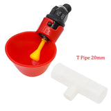 10Pcs Chicken Quail Drinker Bowl Automatic Feeding Water Cup Straight Pipe With Yellow Nipple Farm Poultry Drinking Water System
