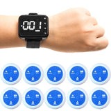Restaurant Pagers Beeper Wireless Calg System Watch Wrist Clock Receiver Vibration Bell Button For Service Cafe Bar Hookah