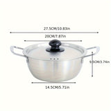 1pc Korean Ramen Noodle Pot, Stainless Steel Stockpot Soup Cooking Pot With Lid, Nonstick Saucepan Small Pasta Pot