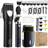 Resuxi 978 Metal Body Clipper LCD Digital Display Men's Oil Engraving Electric Razor Set Hair Trimmer for Men