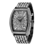 PINTIME Men Watch Iced Out Diamond Big Dia Barrel-Shaped Dial Hip Hop Relogios Fashion Quartz Wristwatch Waterproof Reloj Hombre