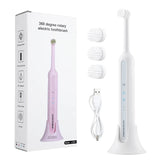 Toothbrush with 4 Soft Brush Heads Rotary Rechargeable Electric Waterproof Toothbrushes for Adults Oral Cleaning Tools