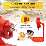 10pcs Chicken Water Drinker Hanging Cup Red Nipple Drinkers Automatic Chicken Quail 25mm Pipe Automatic Nipple Waterer