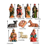 10pcs Resin Holy Family Nativity Figurine Set Jesus Figurines Christmas Ornaments Decor Nativity Scene Set Tabletop Decoration